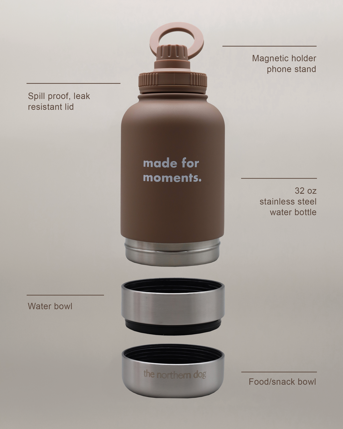 Essentials 3-in-1 Travel Bottle | Brown